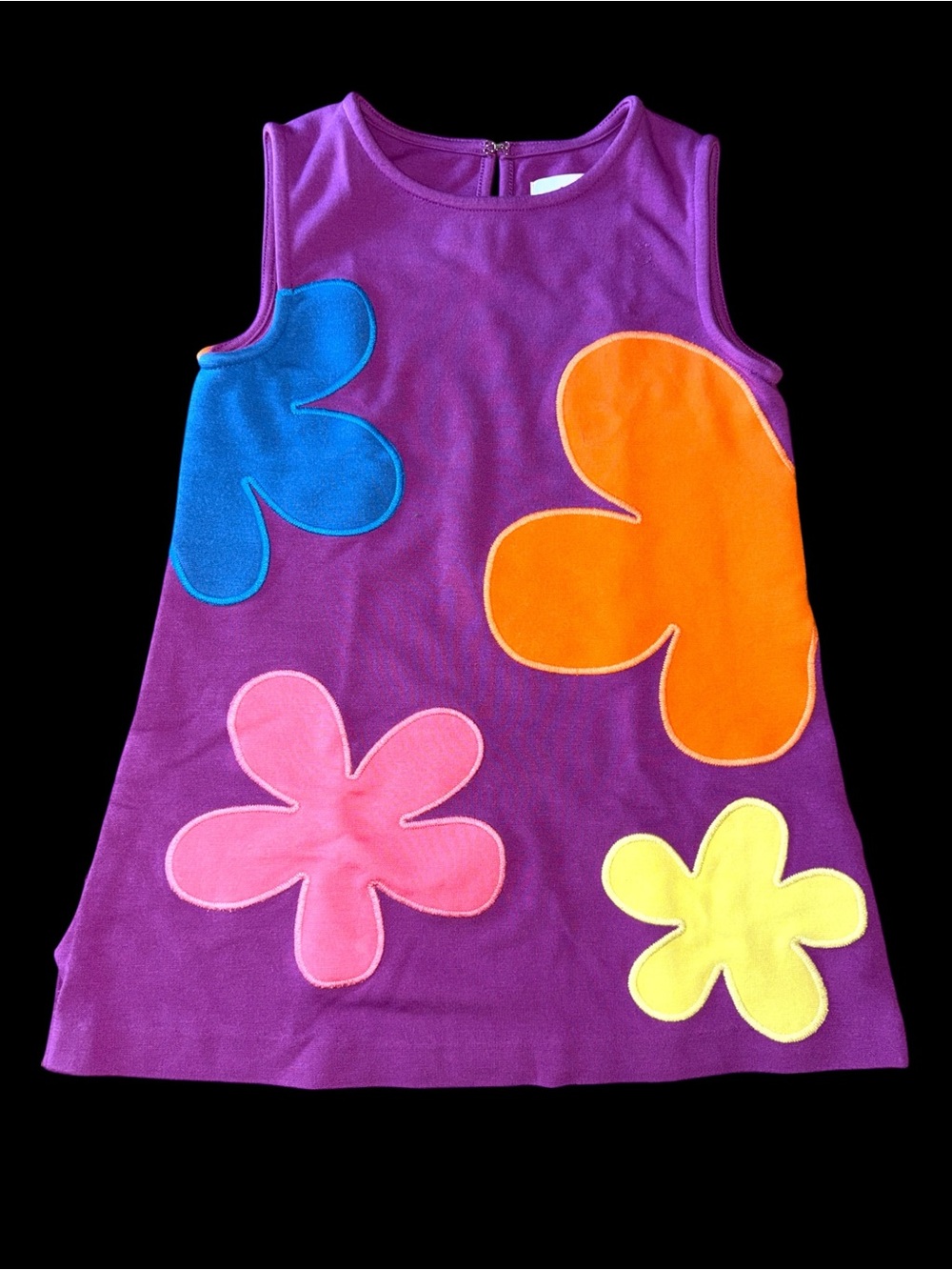 Lisa Perry Mod Flower Power Shift Mini Dress 70s 90s does Y2K Girls size 4/5
